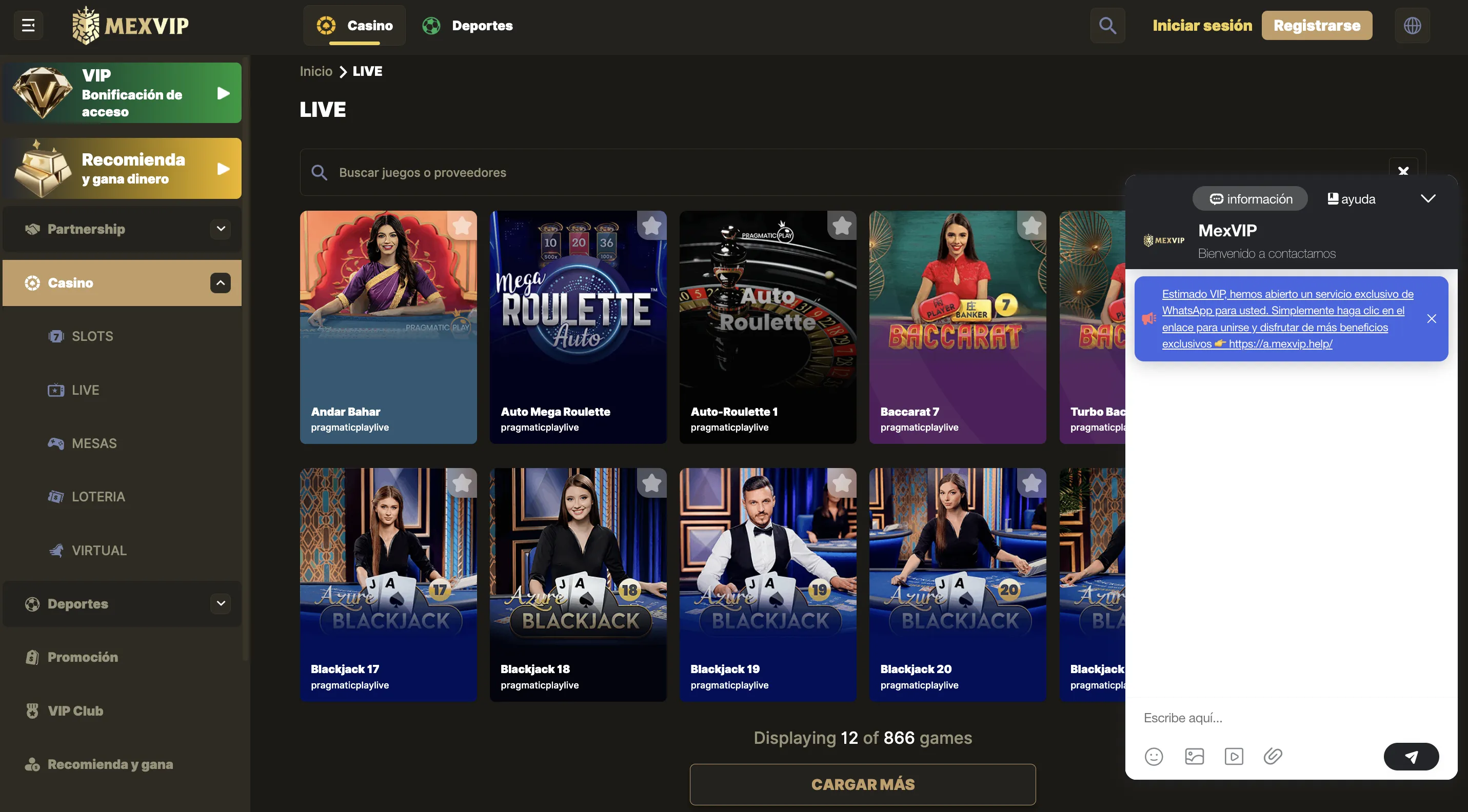 MexVip Casino online: tecnología y soporte en VipMex Casino