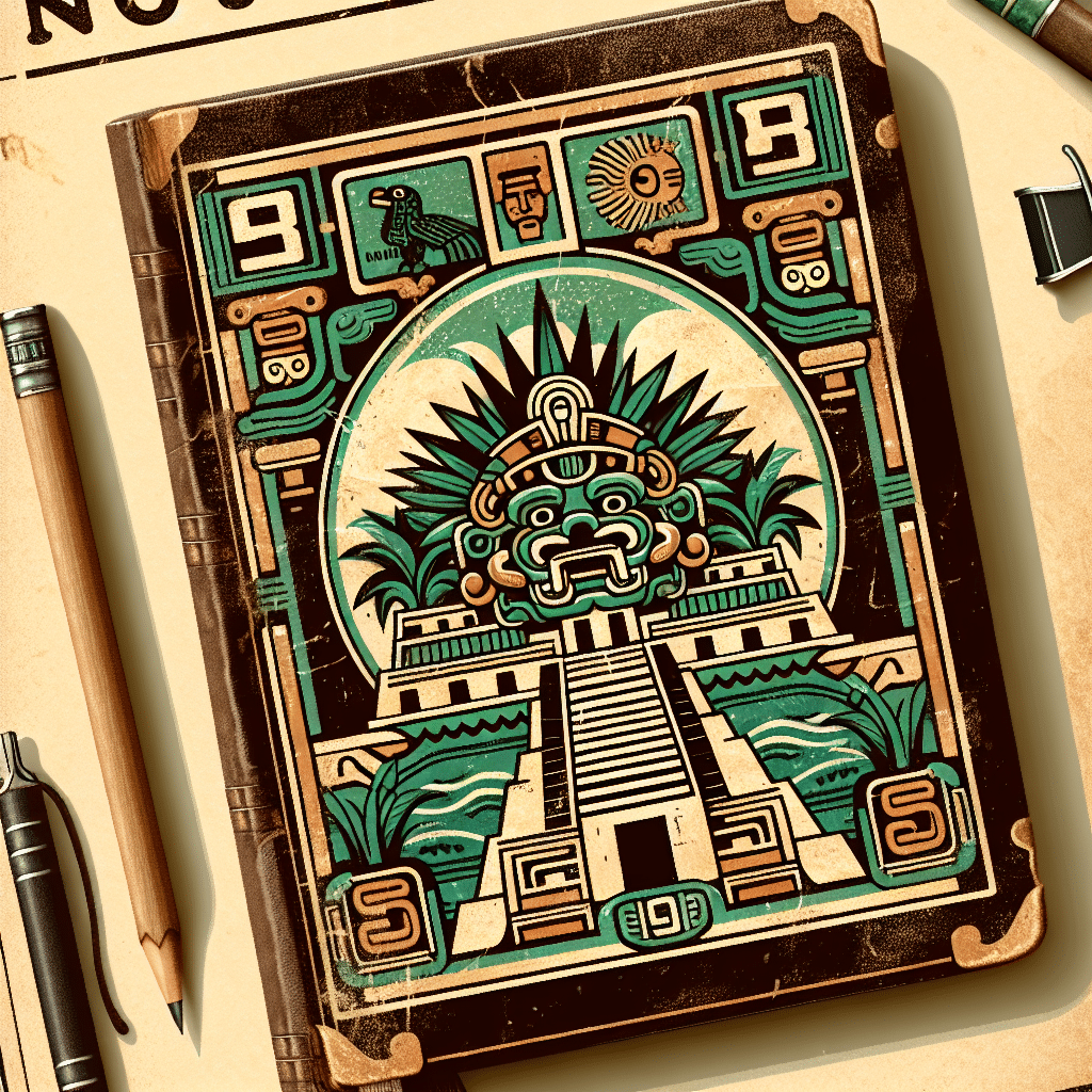 Ilustración de un libro sobre Kukulkán: Ai Dall-E 3